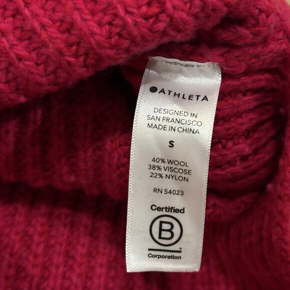 Athleta Shasta V-Neck Sweater Pink Size S Wool Blend Knitted Oversized Comfy - Picture 7 of 8